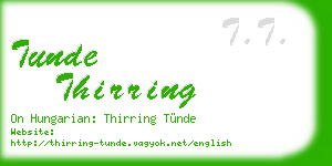 tunde thirring business card