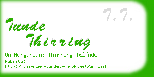 tunde thirring business card